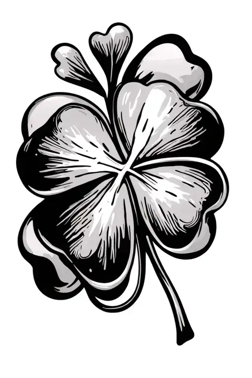 7/11, bad luck is still luck, 4 leaf clover tattoo design idea