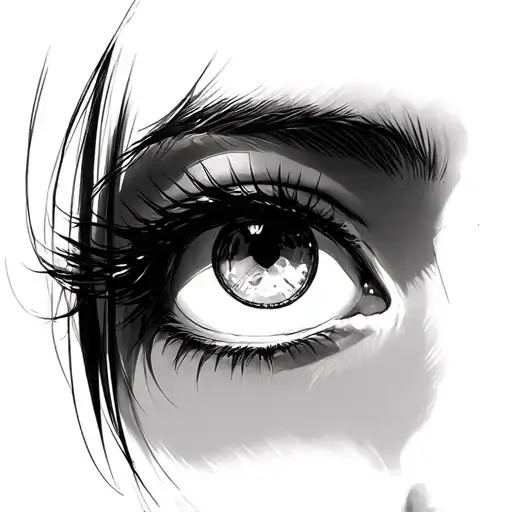 eyes anime girl tattoo design idea