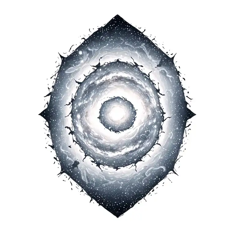 milky way galaxy with no color tattoo design idea