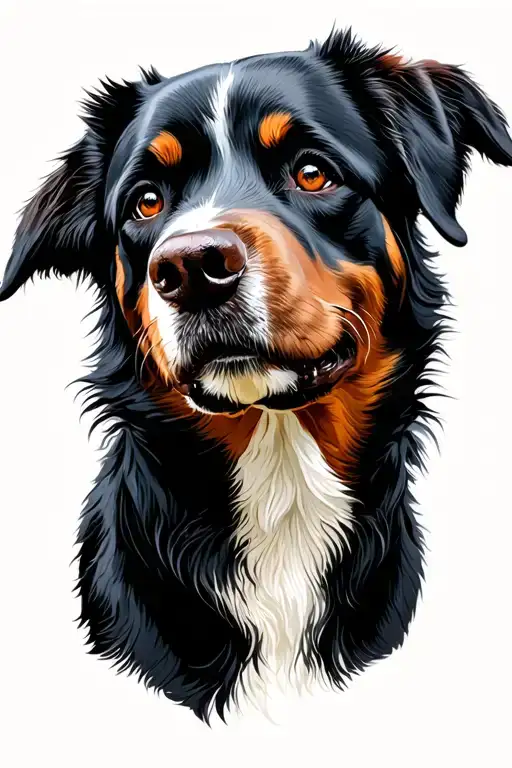 border collie and rottweiler working tattoo design idea