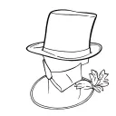 willy wonka hat tattoo design idea