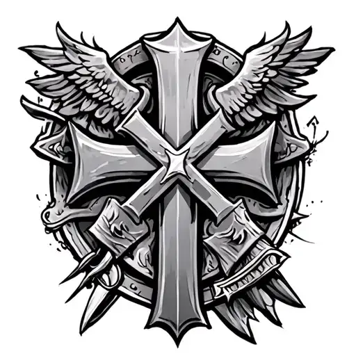 Crusader Cross tattoo design idea