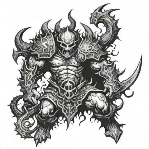 khorne blood God tattoo design idea