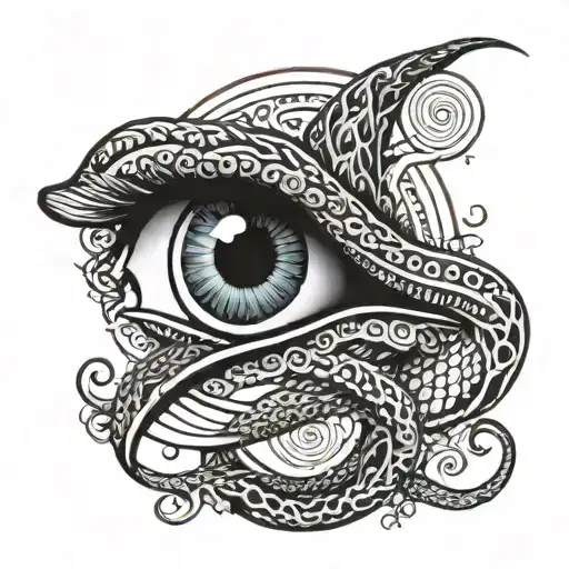 crescent moon and serpents eye inside representing the client's tattoo design idea