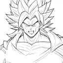 Broly going legendary super saiyan tattoo design idea