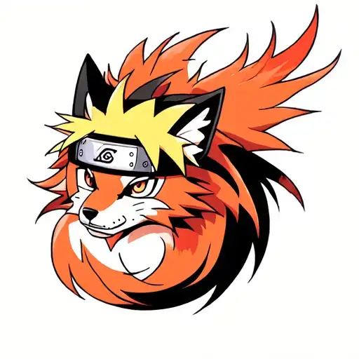 Naruto the nine-tailed fox tattoo design idea