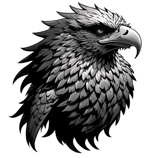 griffin statue tattoo design idea