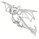 toothless from how to train your dragon flying tattoo design idea