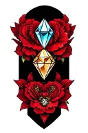 3D Tatto about me using Hometown Chicago, Born in April, Aries, Diamond birth stone. Use black and white ink only tattoo design idea