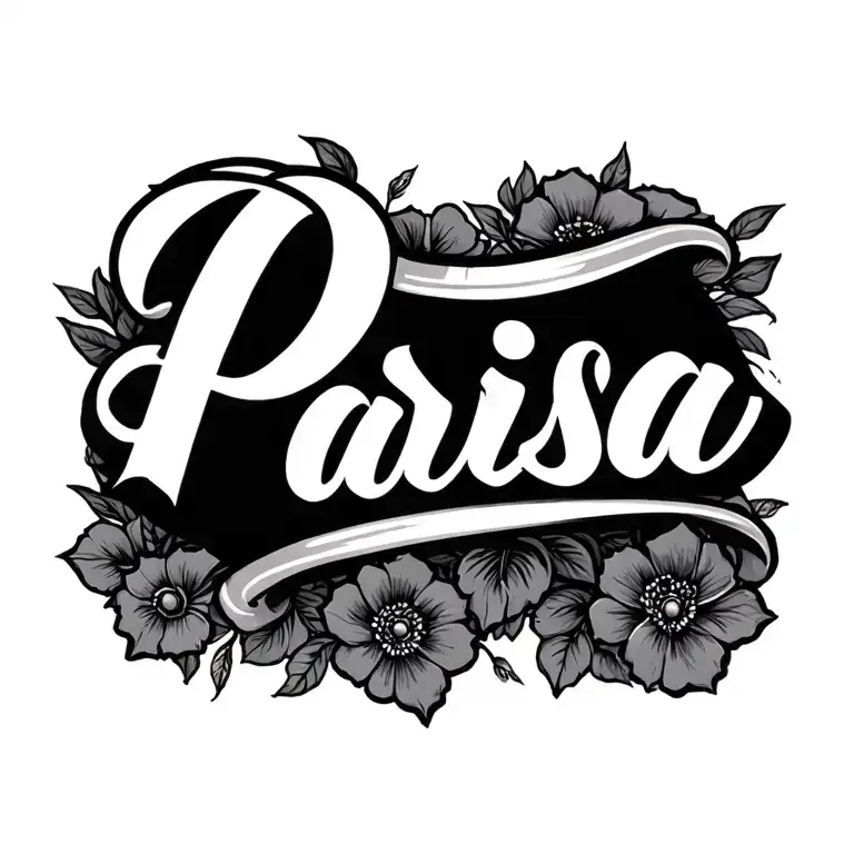lettering tattoo name parisa tattoo design idea