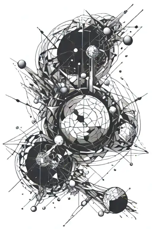 exploding planet tattoo design idea