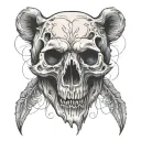 bear skull tattoo design idea