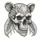 bear skull tattoo design idea