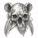 bear skull tattoo design idea