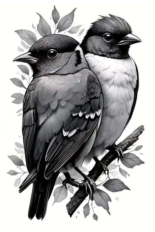 2 Robins tattoo design idea