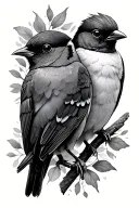 2 Robins tattoo design idea