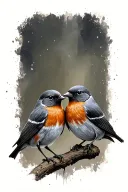 2 Robins tattoo design idea