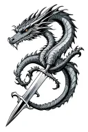 dragon dagger tattoo design tattoo design idea