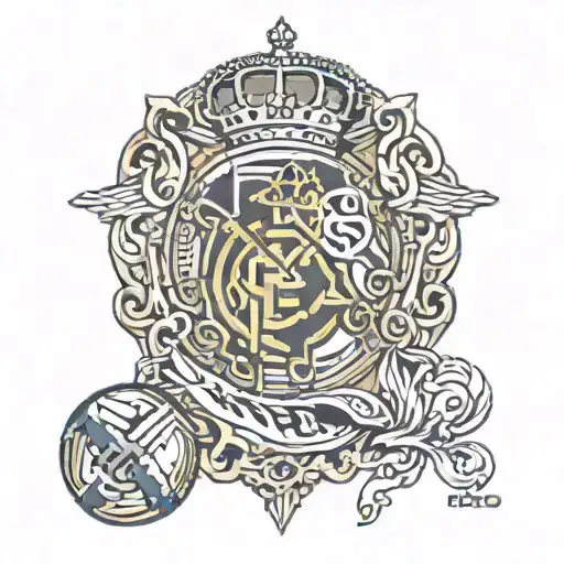 mud of the word FERNANDO with a Real Madrid theme tattoo design idea