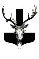 stag skull with ivy tattoo design idea