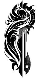 dark ornamental gothic tattoo motif brutalist pointillism geometric tattoo design idea