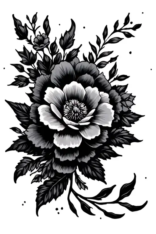 floral cuff tattoo design idea
