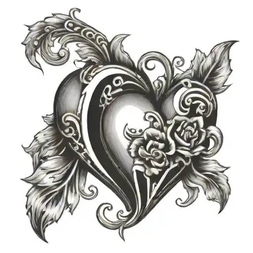 double heart shape tattoo design idea