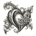double heart shape tattoo design idea