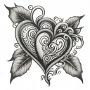 double heart shape tattoo design idea