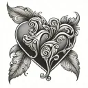 double heart shape tattoo design idea