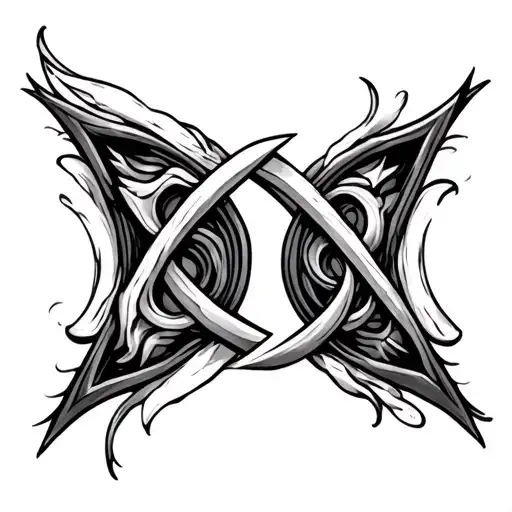 bind rune for twin flames tattoo design idea