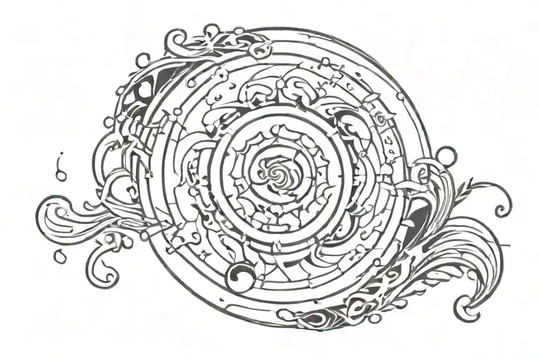 Water and air astrological sign tattoo design idea