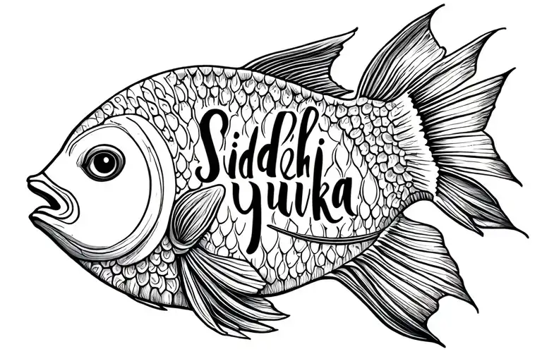 "Siddhi Yutika" Pisces fish tattoo design idea