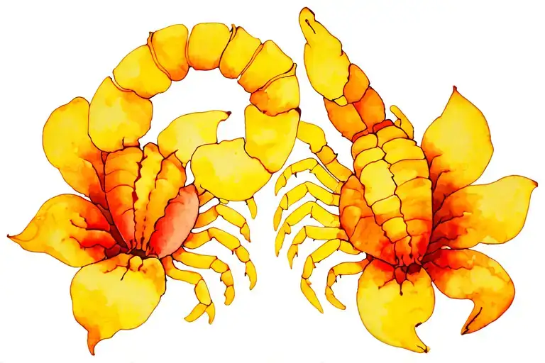 scorpion and fluer de lis tattoo design idea