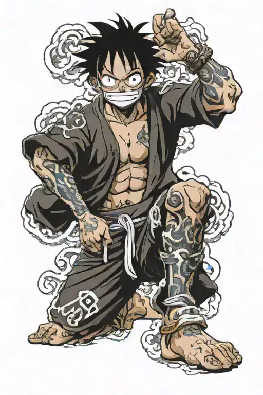 luffy gear 5 tattoo design idea