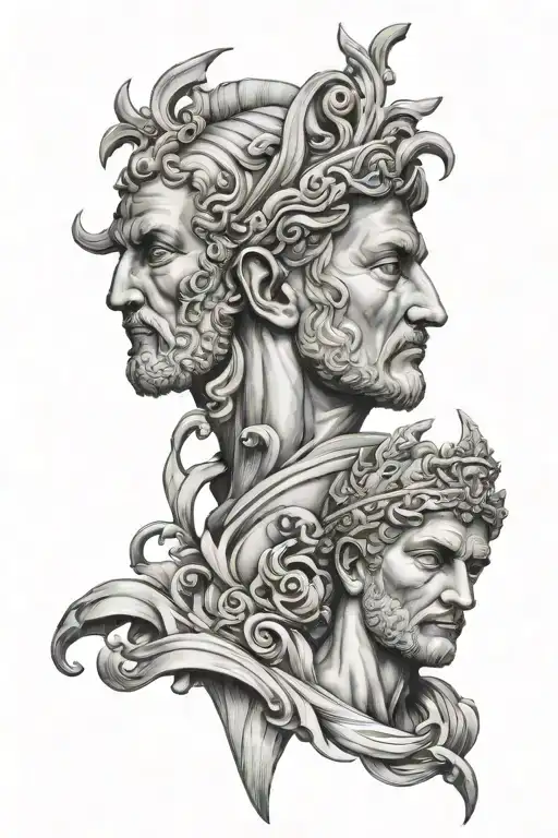 stoic virtues tattoo design idea