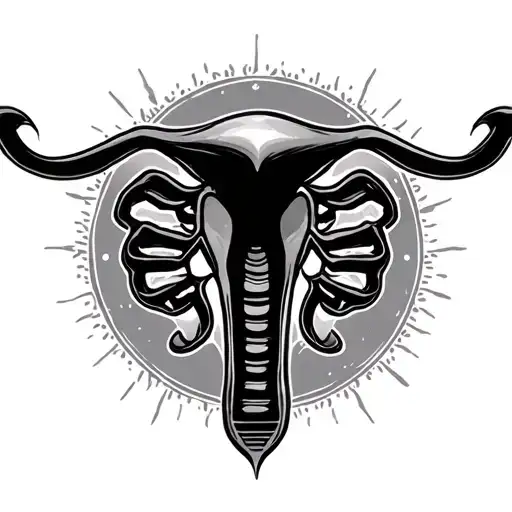 female symbol and uterus tattoo design idea