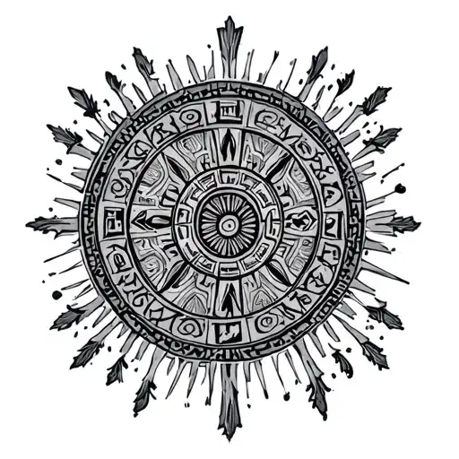 Aztec calendar tattoo design idea