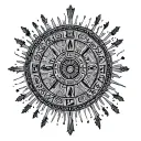 Aztec calendar tattoo design idea