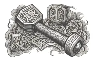 thor hammer tattoo design idea