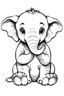 baby elephant sitting tattoo design idea
