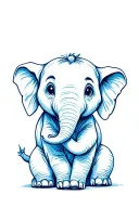 baby elephant sitting tattoo design idea
