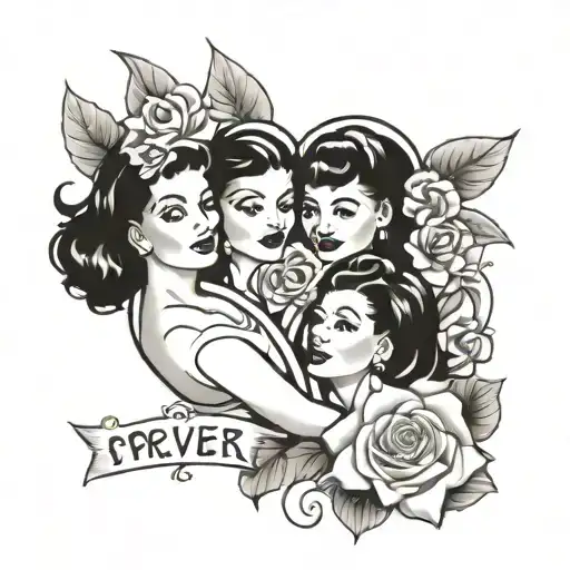 forever in our hearts we love you Hailey and Dion love mom and sisters tattoo design idea