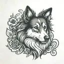 Shetland Sheepdog named RIP tattoo design idea