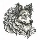 Shetland Sheepdog named RIP tattoo design idea