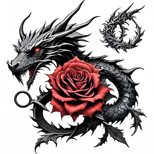 Viking dragon infinity sign a metal thorn rose tattoo design idea