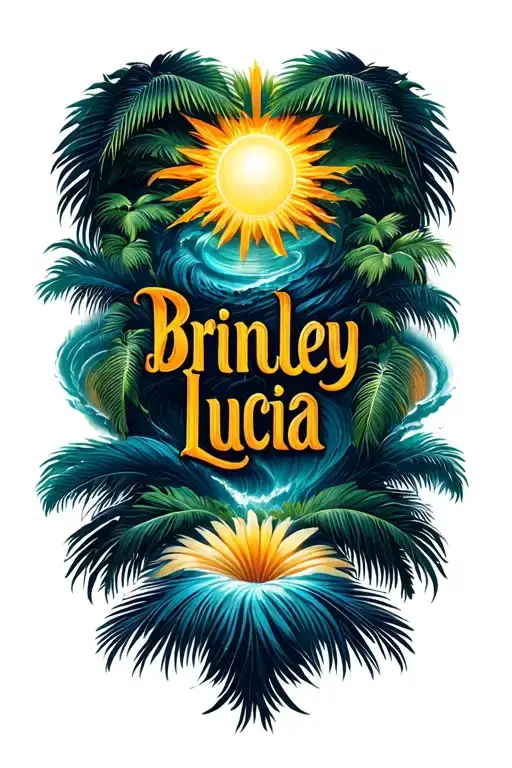 "Brinley Lucia" "Brinley Lucia" tropical Hurricane with sunshine epic 3d tattoo design idea