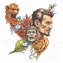 love, hate, tired, broken man tattoo design idea