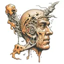 love, hate, tired, broken man tattoo design idea