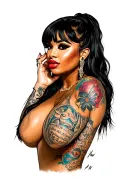 mia khalifa, full nude, big boobs, big ass, posing, tattoos tattoo design idea